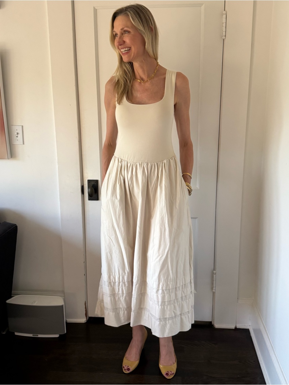J. Crew Cream Sleeveless Maxi Dress
